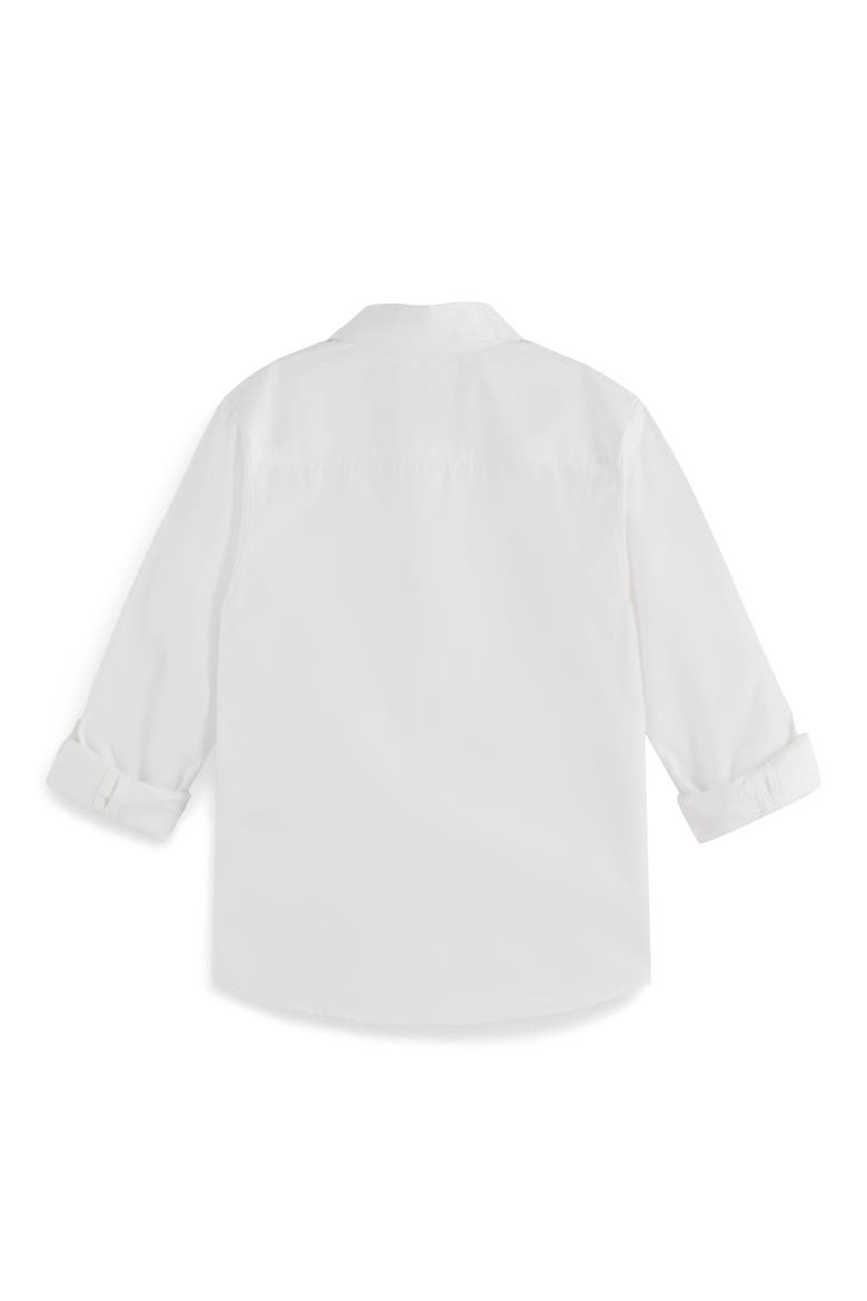 Kids' Cotton Dobby Button-Down Shirt, Alternate, color, WHITE
