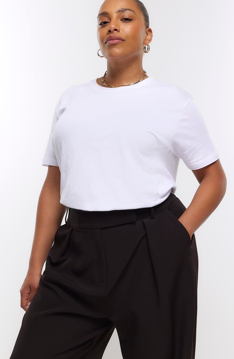 River Island Pleated Wide Leg Trousers, Alternate, color, 