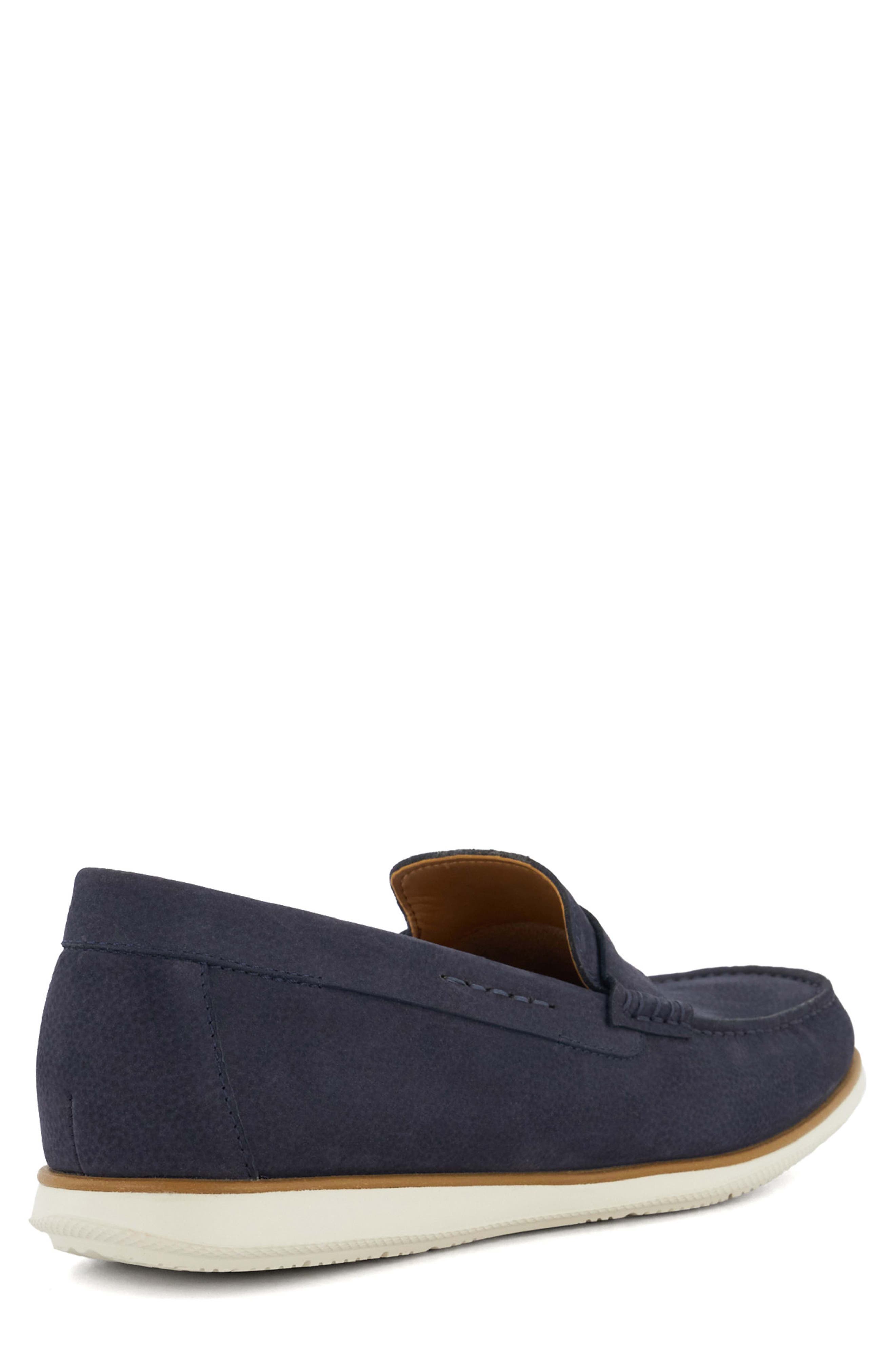 Dune London Berkly Penny Loafer, Alternate, color, Navy
