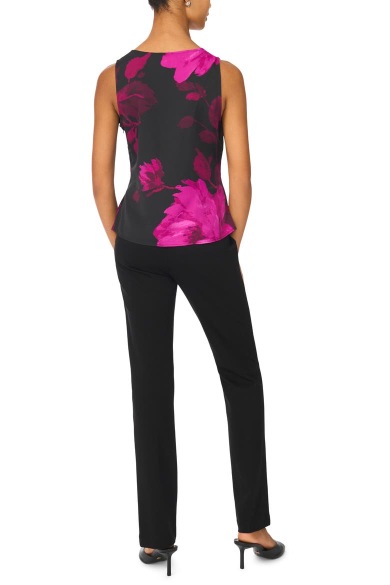 Twist V-Neck Shell, Alternate, color, RICH BLACK