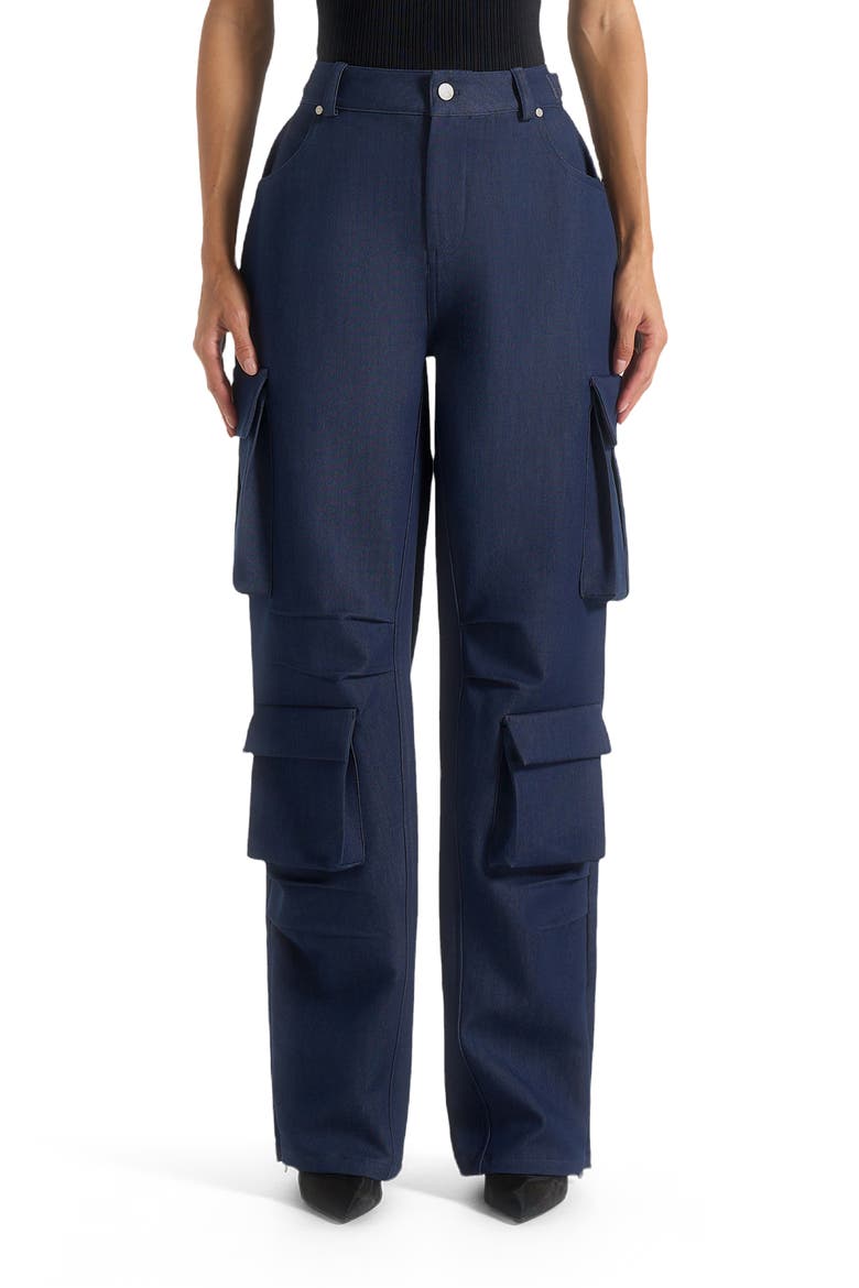 Emilie High Waisted Cargo Pants, Main, color, Indigo