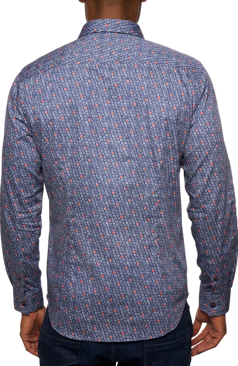 Robert Graham Priestley Ring Print Cotton Button-Up Shirt, Alternate, color, 