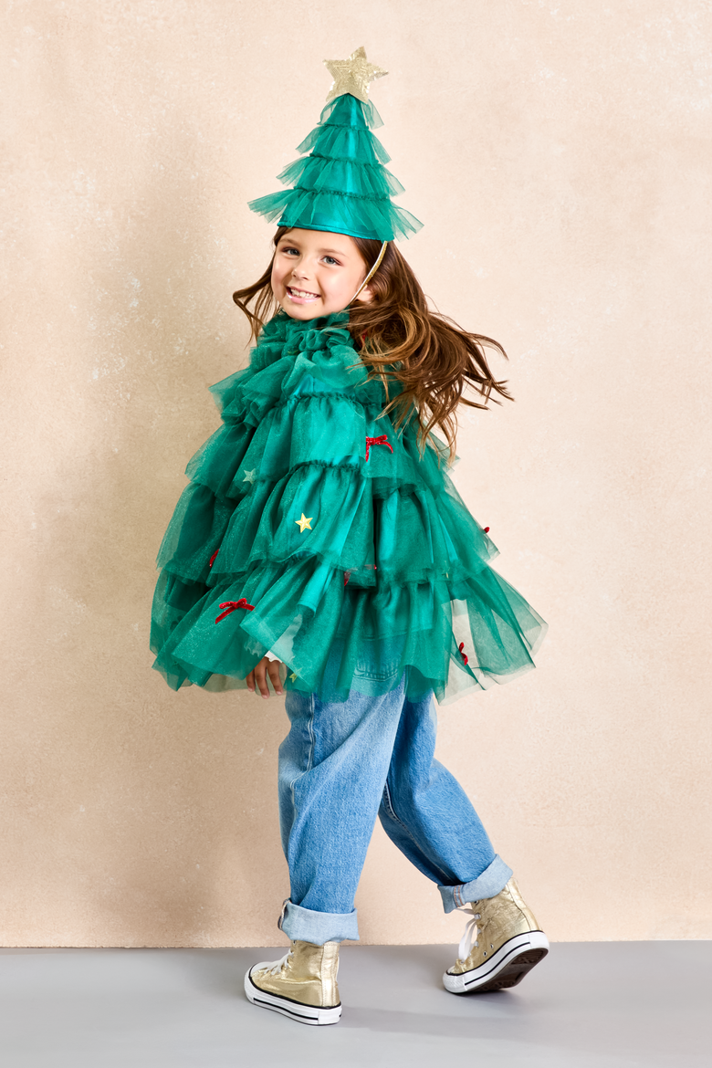 Christmas Tree Cape for Kids, Alternate, color, Green