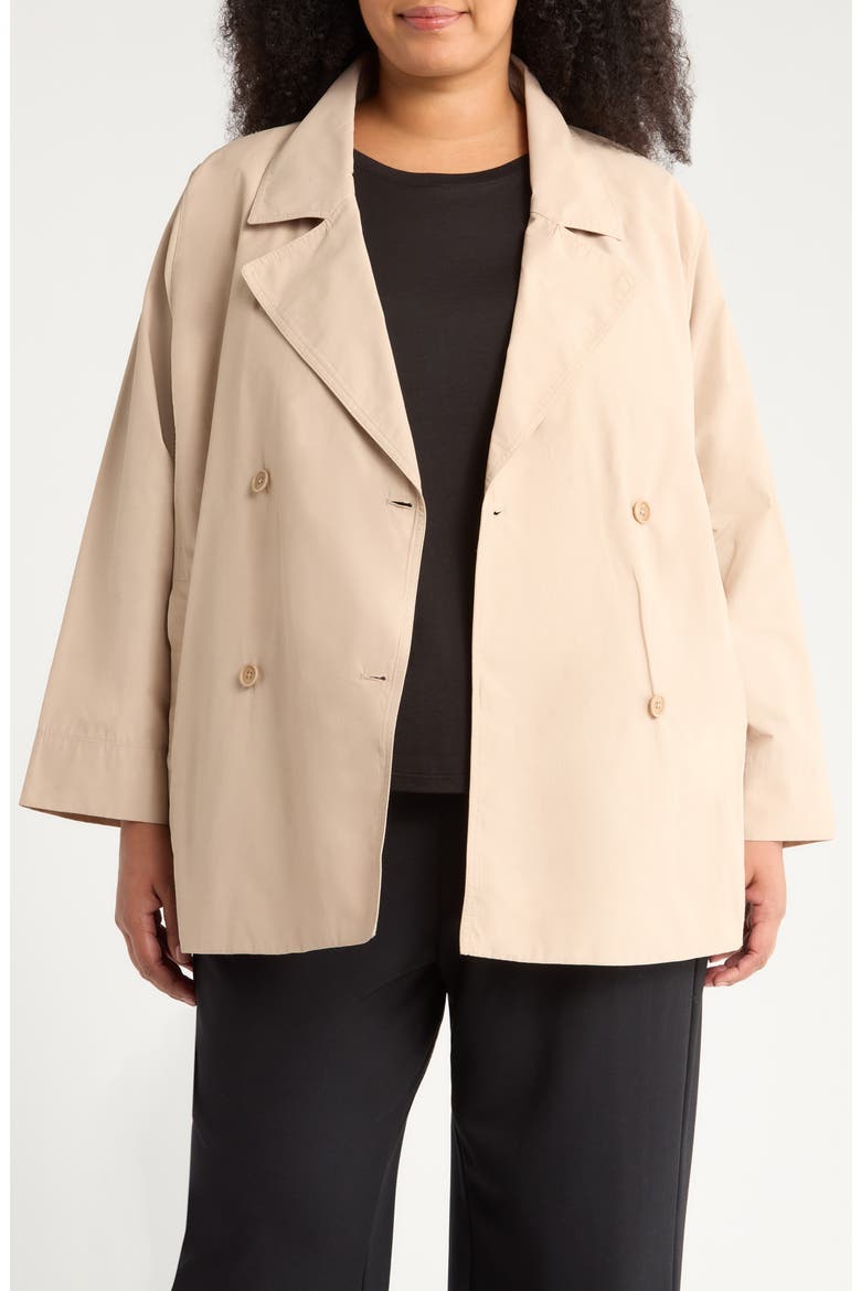 Organic Cotton Blend Crop Trench Coat, Alternate, color, WHEAT