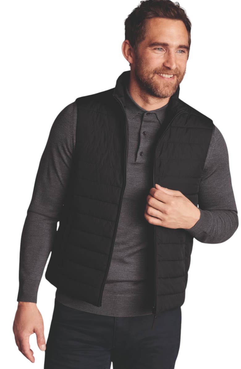 Charles Tyrwhitt Lightweight Quilted Vest, Main, color, Black