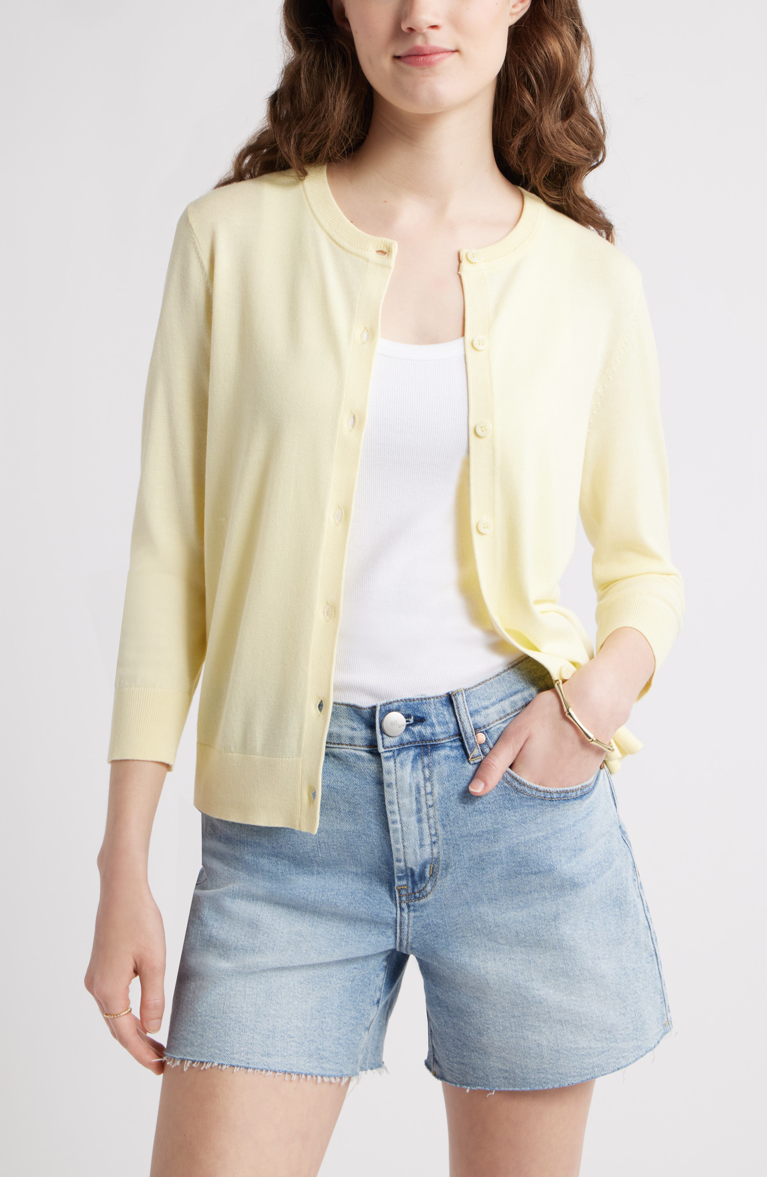 Caslon® Crewneck Cardigan