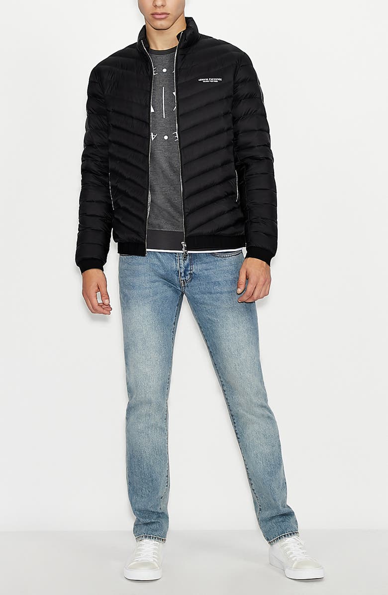 Armani Exchange Packable Down Puffer Jacket, Alternate, color, 