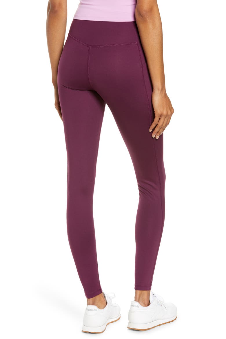 High Waist Pocket Leggings, Alternate, color, PLUM