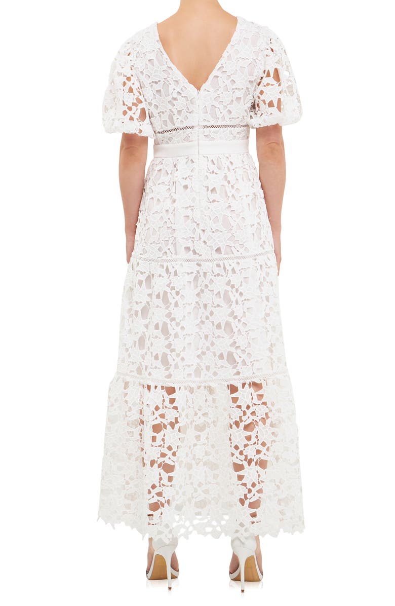 Endless Rose Puff Sleeve Tiered Lace Maxi Dress, Alternate, color,