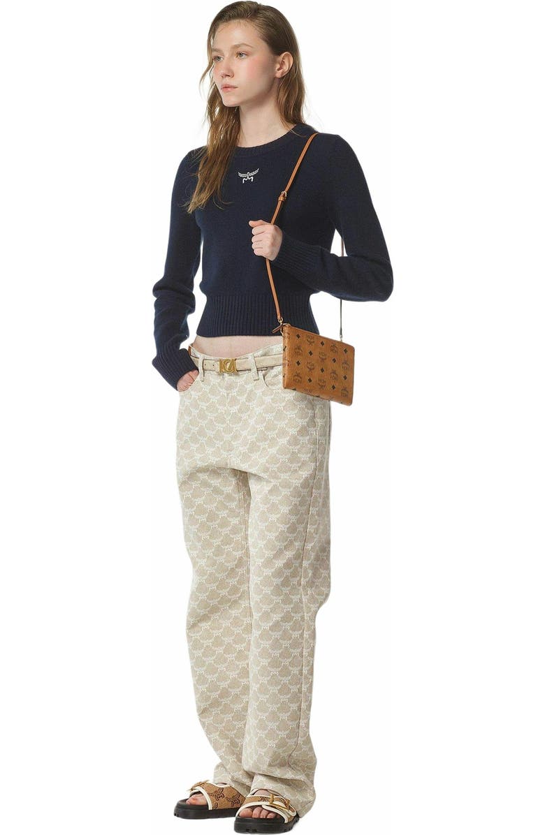 MCM Ottomar Travel Pouch in Visetos, Alternate, color, Cognac