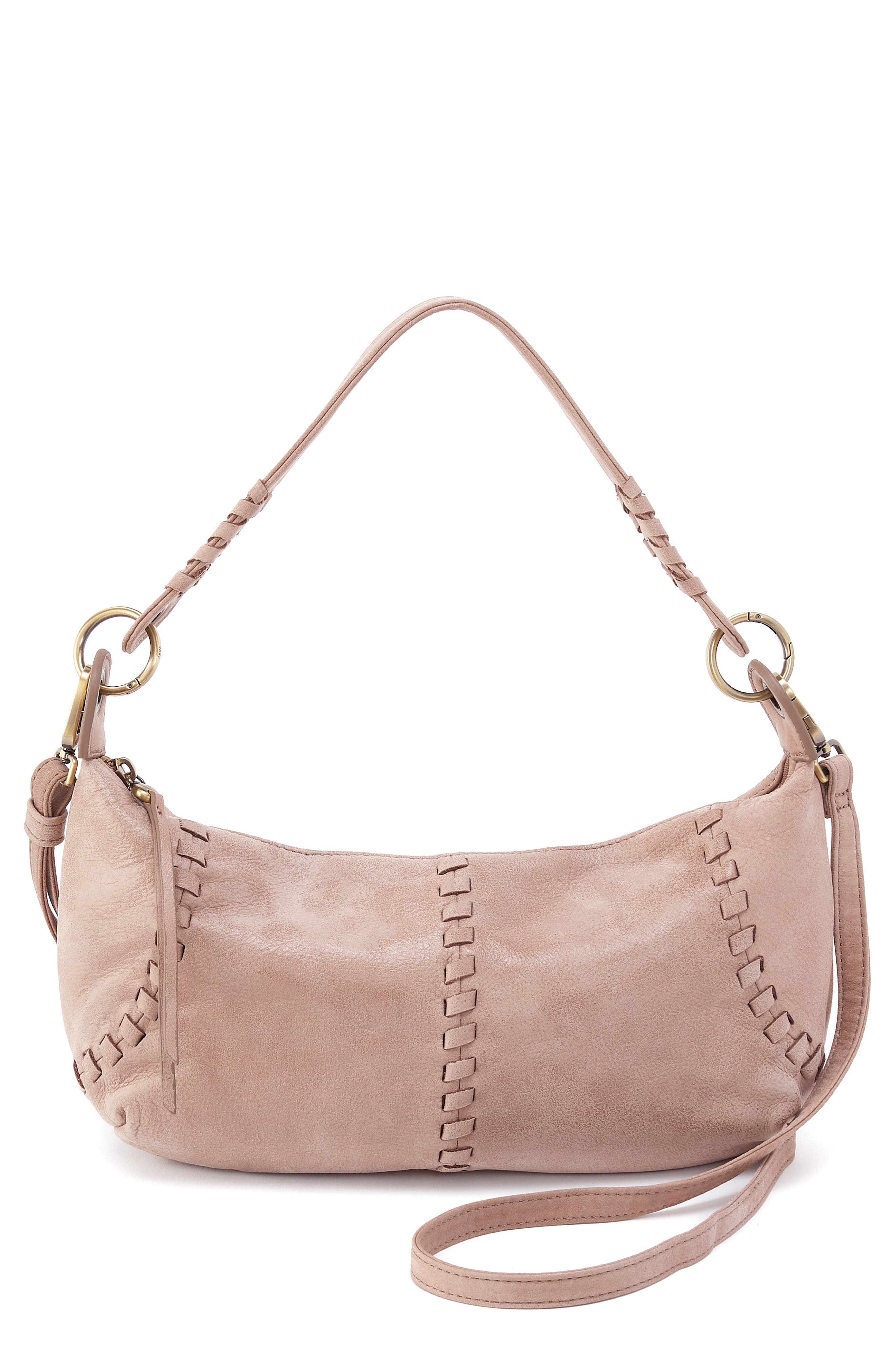 HOBO Mini Opal Leather Shoulder Bag, Main, color, Hazel