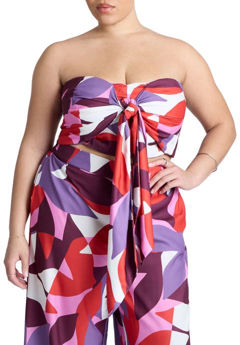 Tie Front Scarf Top (Plus)