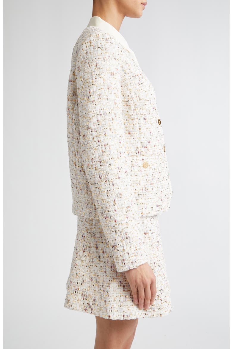 Sequin Bouclé Tweed Jacket, Alternate, color, IVORY/ MULTI