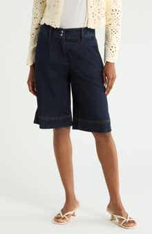 Pleated Crop Wide Leg Jeans