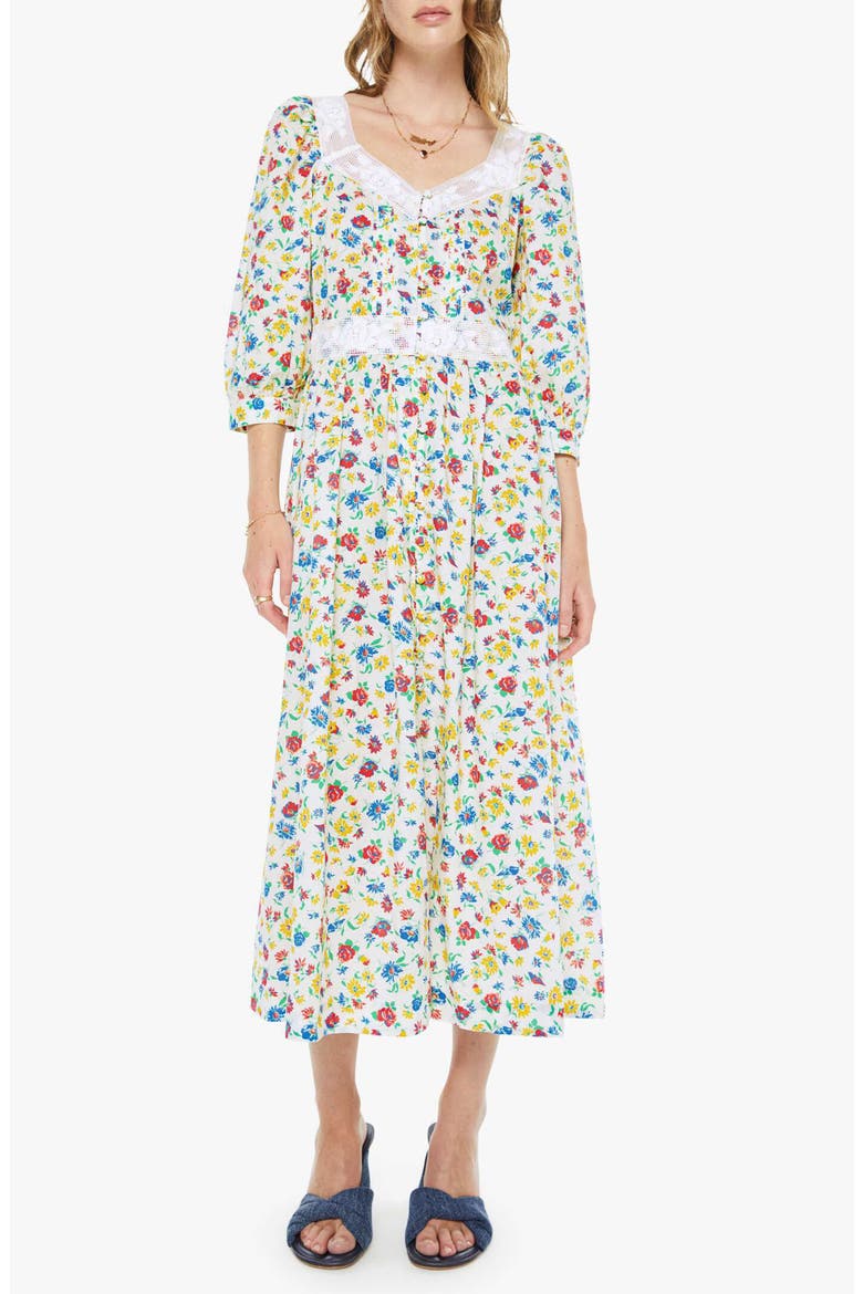 The Love Letter Floral Cotton Dress, Main, color, ROSE BOWL