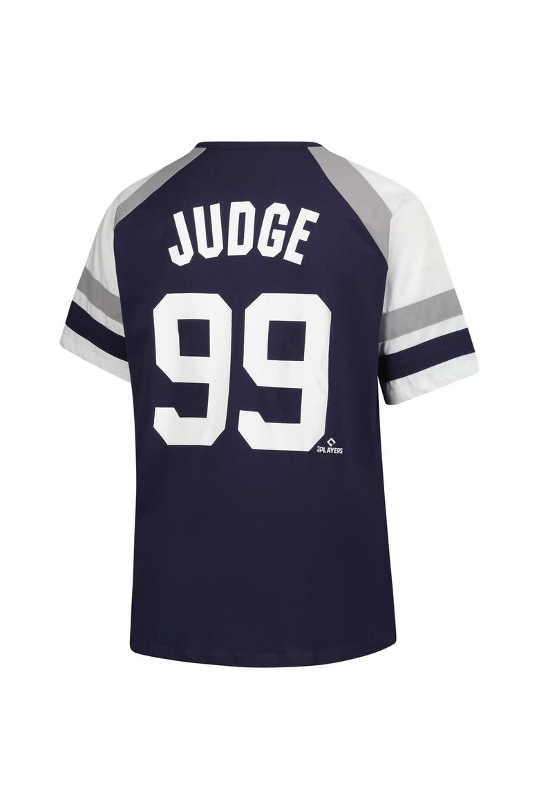Women's Profile Aaron Judge Navy New York Yankees Plus Size Name & Number Raglan T-Shirt, Alternate, color, Navy