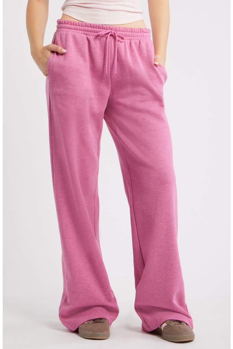Baggy Wide Leg Sweatpants, Main, color, PINK AZALEA HEATHER