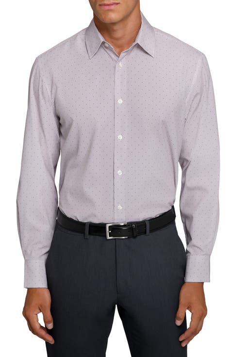 Slim Fit Stripe Dot Performance Dress Shirt