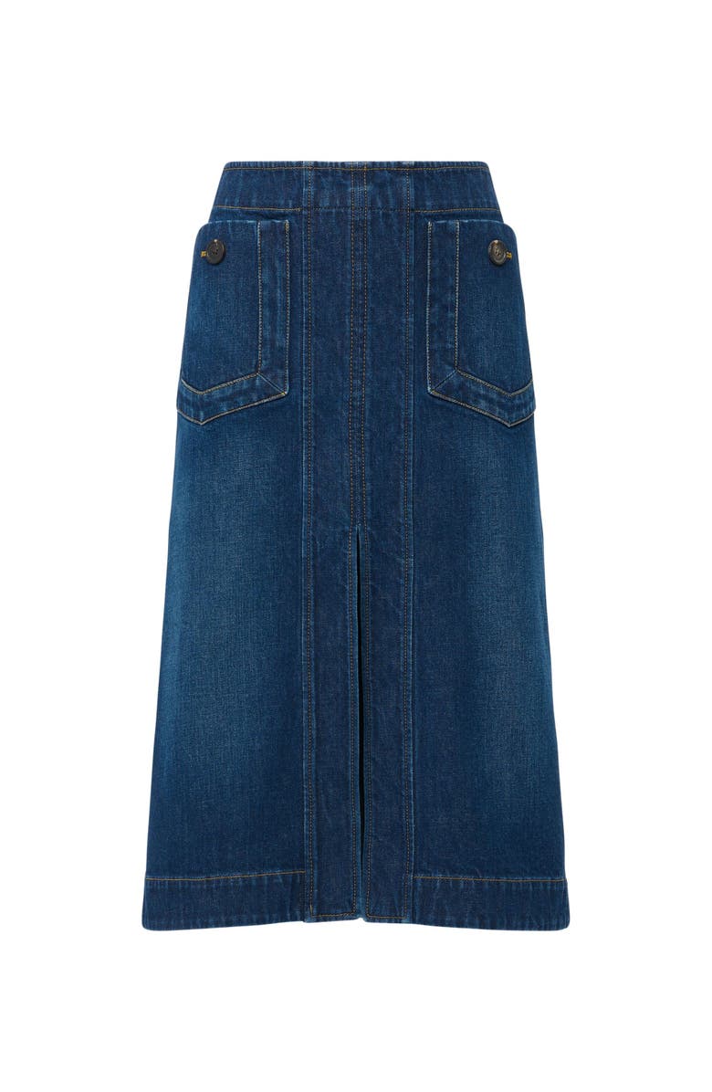 Callas Milano Fernanda Stretch denim skirt, Main, color, Blue
