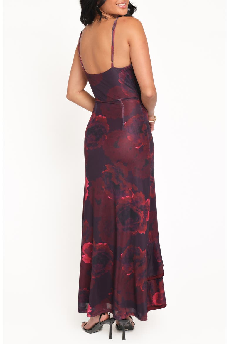 Carella Floral Ruffle Hem Maxi Dress, Alternate, color, RED FLORAL