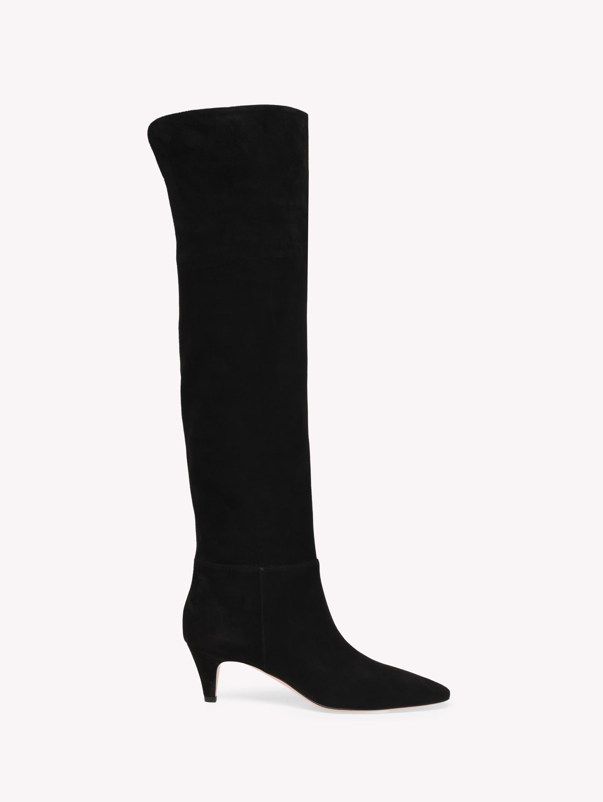 Gianvito Rossi Elise Boot 55, Main, color, Black Suede
