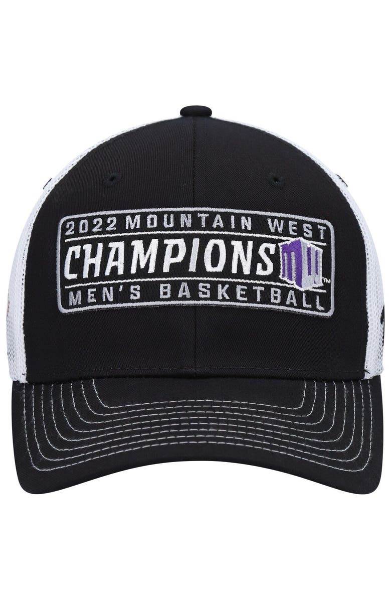 ZEPHYR Men's Zephyr Black/White Boise State Broncos 2022 Mountain West Men's Basketball Conference Tournament Champions Locker Room Adjustable Hat, Alternate, color, 