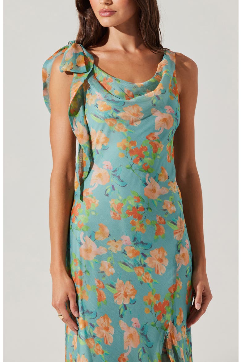 Isabelle Floral Slipdress, Alternate, color, BLUE ORANGE FLORAL