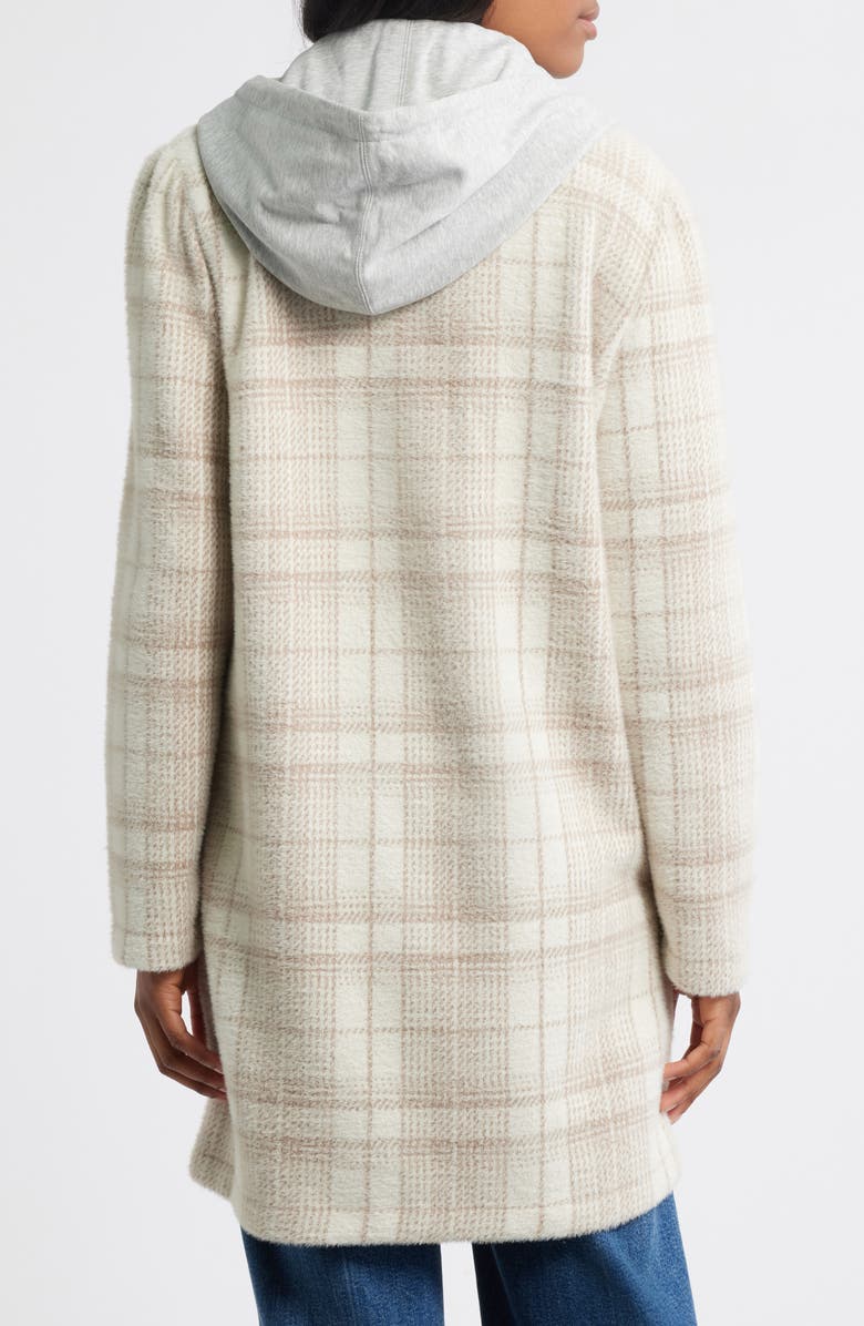 Plaid Coat with Bib Hoodie
