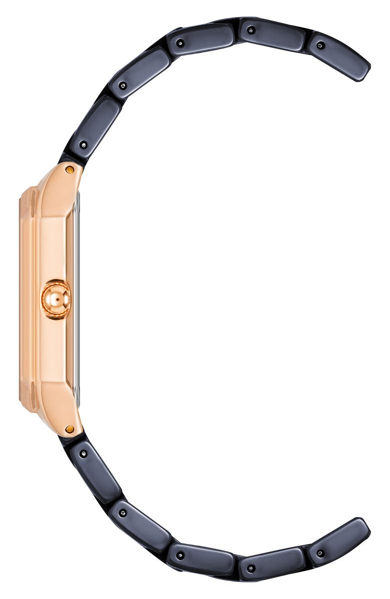 AK ANNE KLEIN Navy Mother of Pearl & Diamond Dial Bracelet Watch, 24mm, Alternate, color, Navy