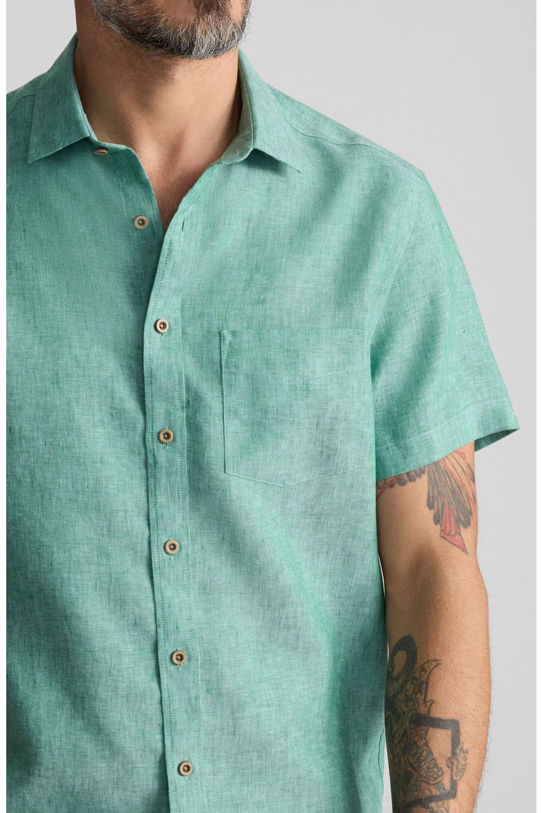 amazon short sleeve dress shirts UNTUCKit | Wrinkle-Resistant Linen Short-Sleeve Cameron Shirt