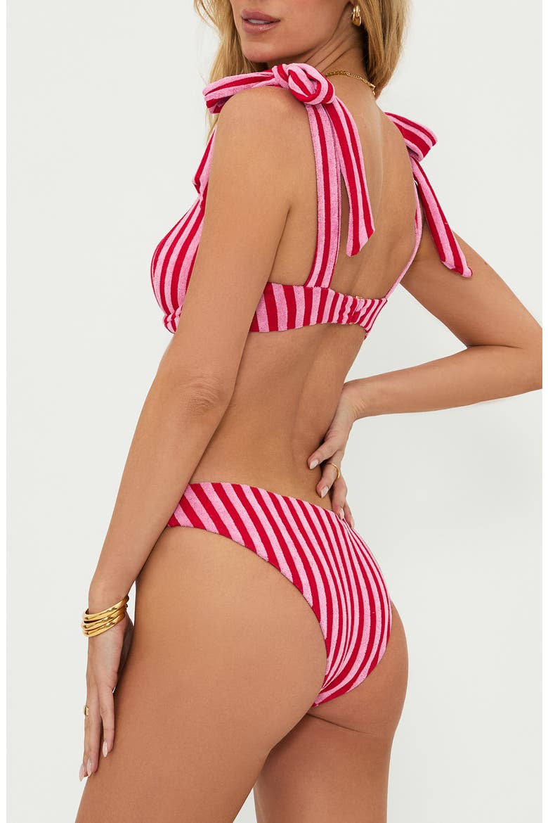 Vanessa High Cut Bikini Bottoms, Alternate, color, CANDY CANE STRIPE