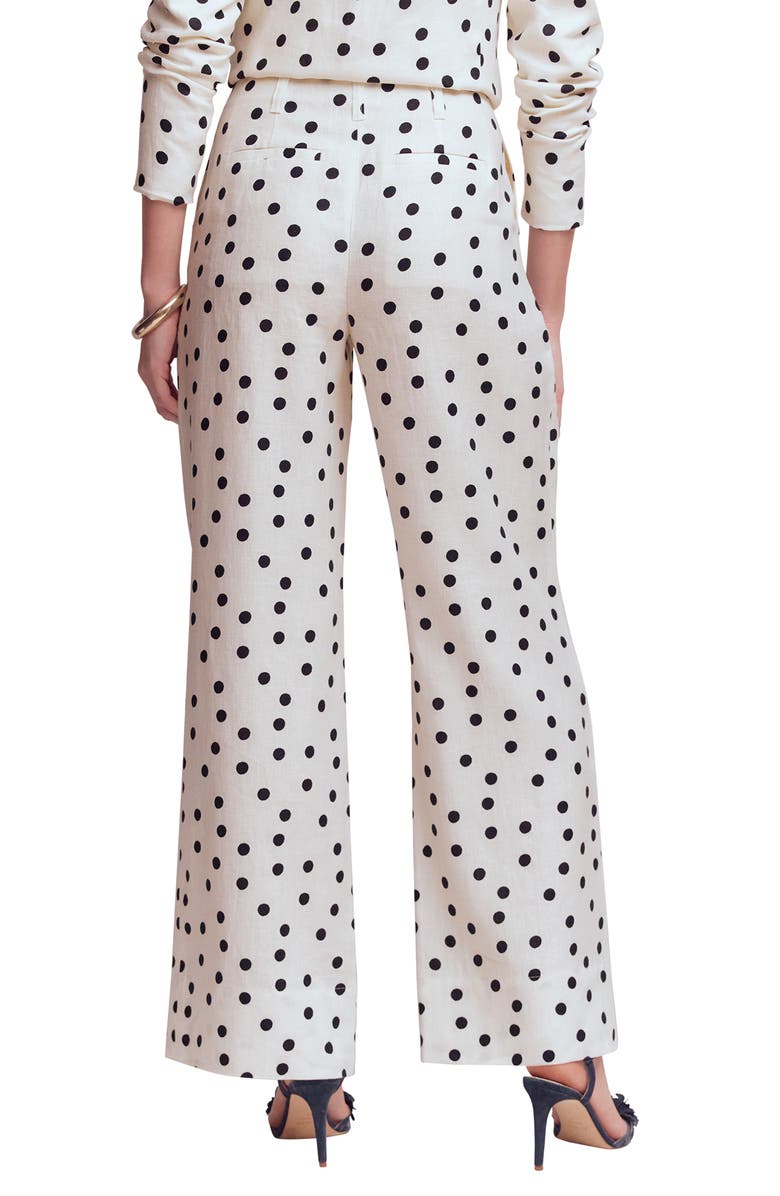 Boden Mayfair Linen Pants, Alternate, color, Ivory Painted Dot