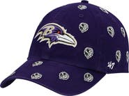 '47 Women's '47 Purple Baltimore Ravens Confetti Clean Up Head Logo Adjustable Hat