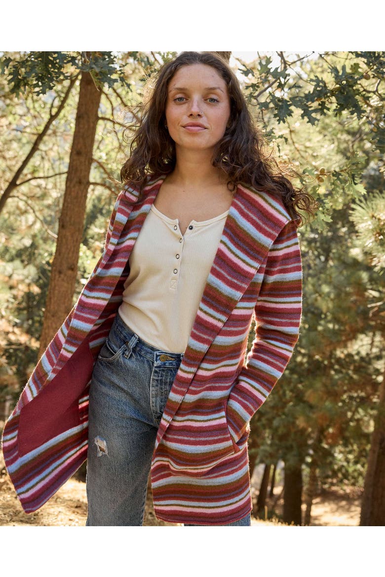 Merino Heartfelt Hoodie, Alternate, color, Dusty Cedar Stripe