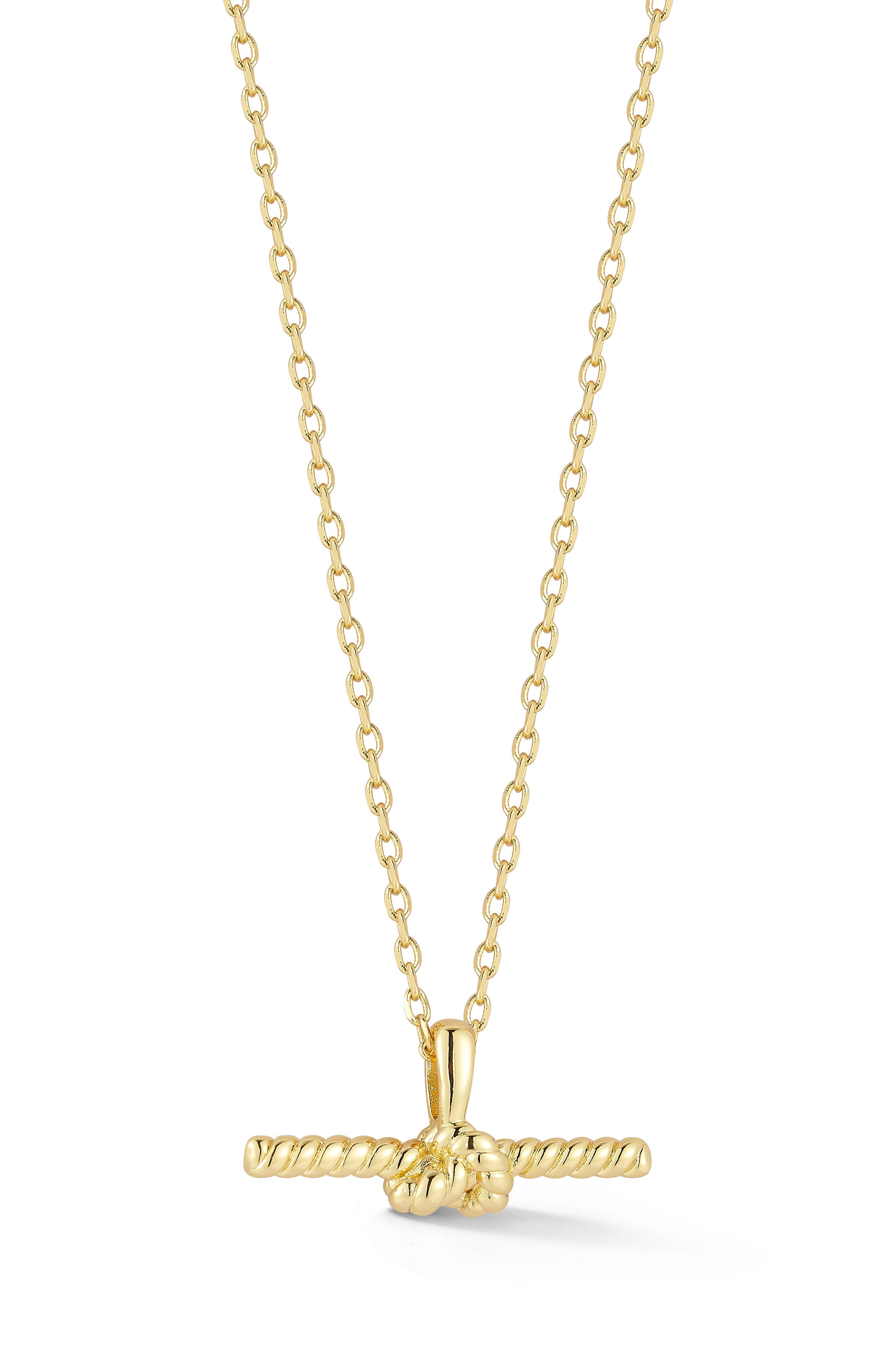 Sphera Milano Twisted Bar Pendant Necklace In Gold