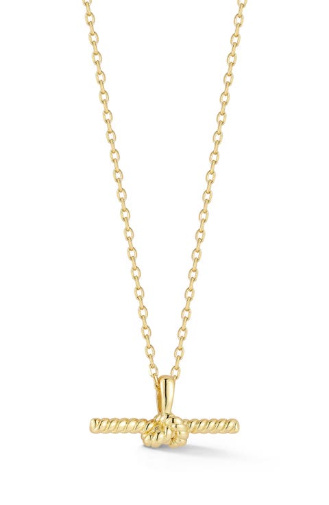 Twisted Bar Pendant Necklace