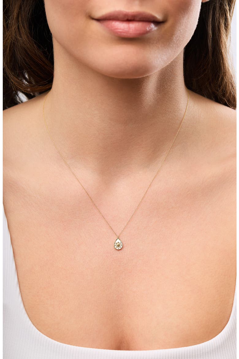 14K Gold Getty Flower Pendant Necklace, Alternate, color, 14K YELLOW GOLD
