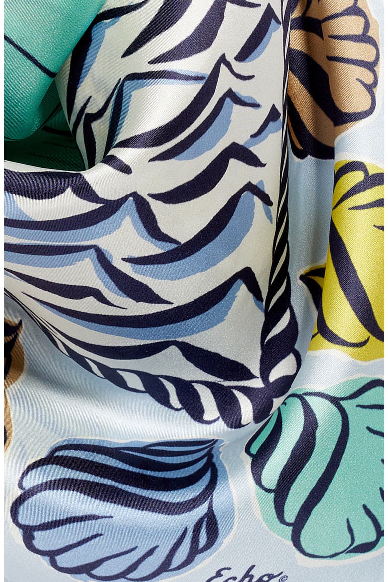 Sail Away Silk Square Scarf, Alternate, color, CHAMBRAY