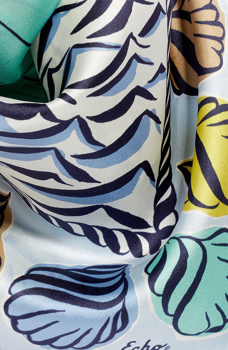 Echo Sail Away Silk Square Scarf, Alternate, color, Chambray