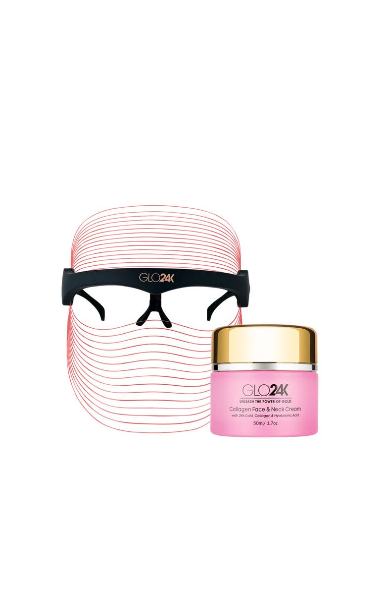 GLO24K UNLEASH THE POWER OF GOLD 7 Color LED Beauty Mask + Collagen Cream., Main, color, Na