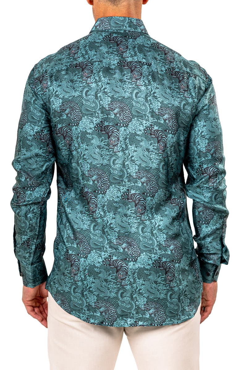 Maceoo Fibonacci Marthyr 0259 Contemporary Fit Button-Up Shirt, Alternate, color, Green