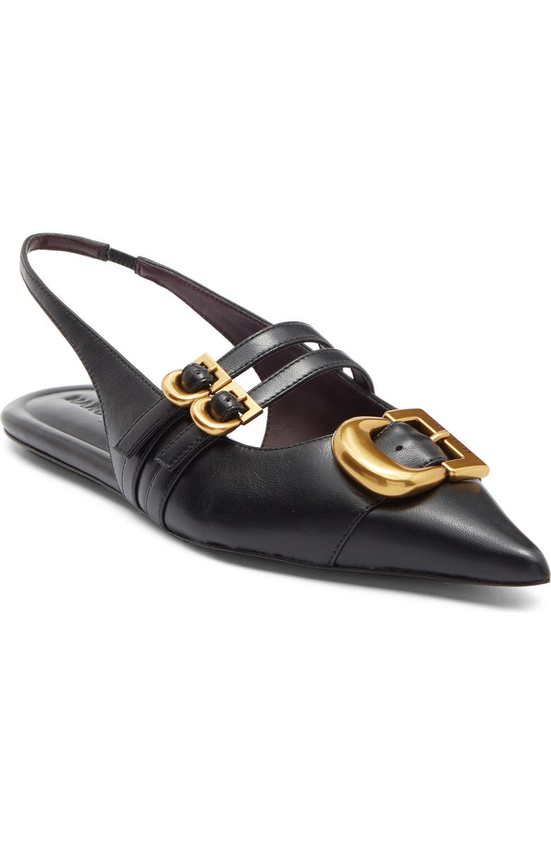 Marc Jacobs The Doll Pointed Toe Slingback Flat, Main, color, Black