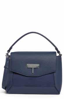 Carley Faux Leather Flap Satchel