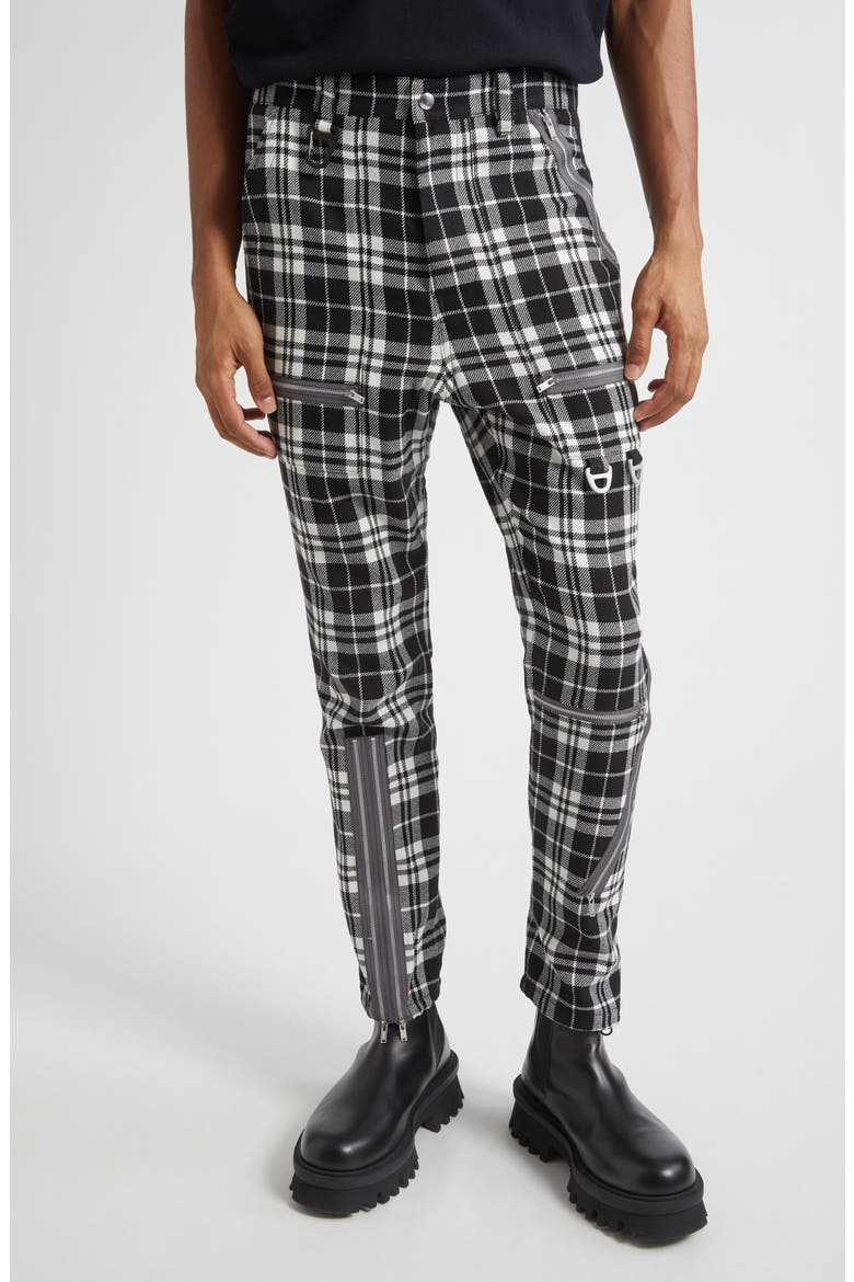 Plaid Cargo Pants, Main, color, BLACK/ WHITE