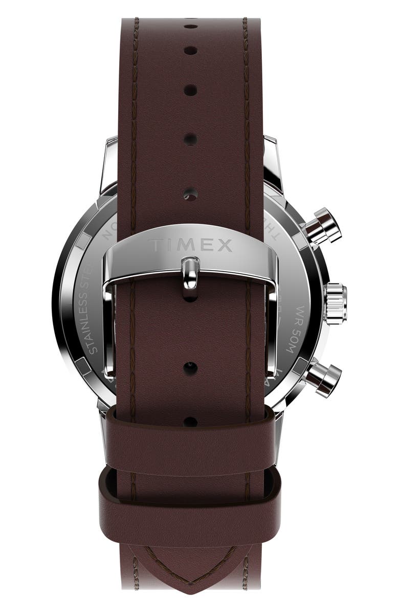 Timex<sup>®</sup> Marlin Chronograph Leather Strap Watch, 40mm, Alternate, color,