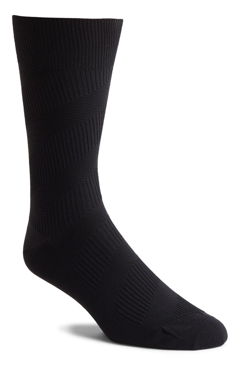 Cole Haan Mixed Stitch Dress Socks, Main, color, Black