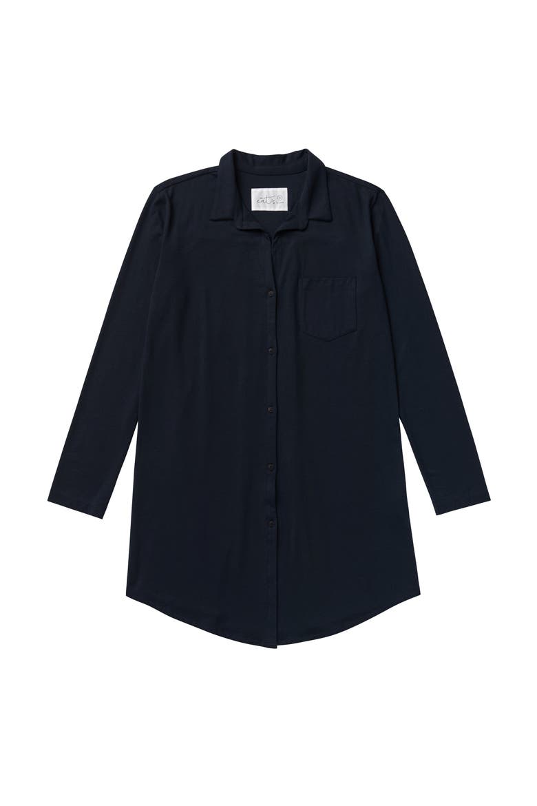 Pima Knit Night Shirt, Alternate, color, Classic Midnight