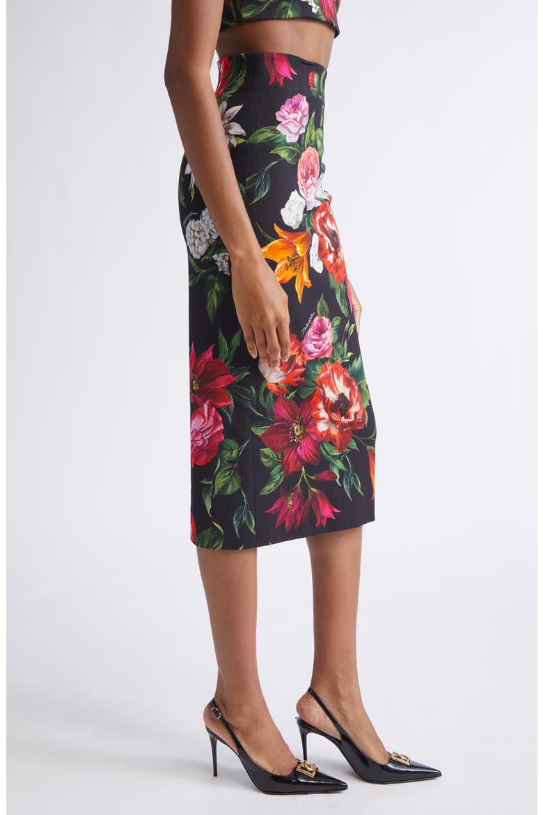 Floral High Waist Pencil Skirt, Alternate, color, FLORAL NERO