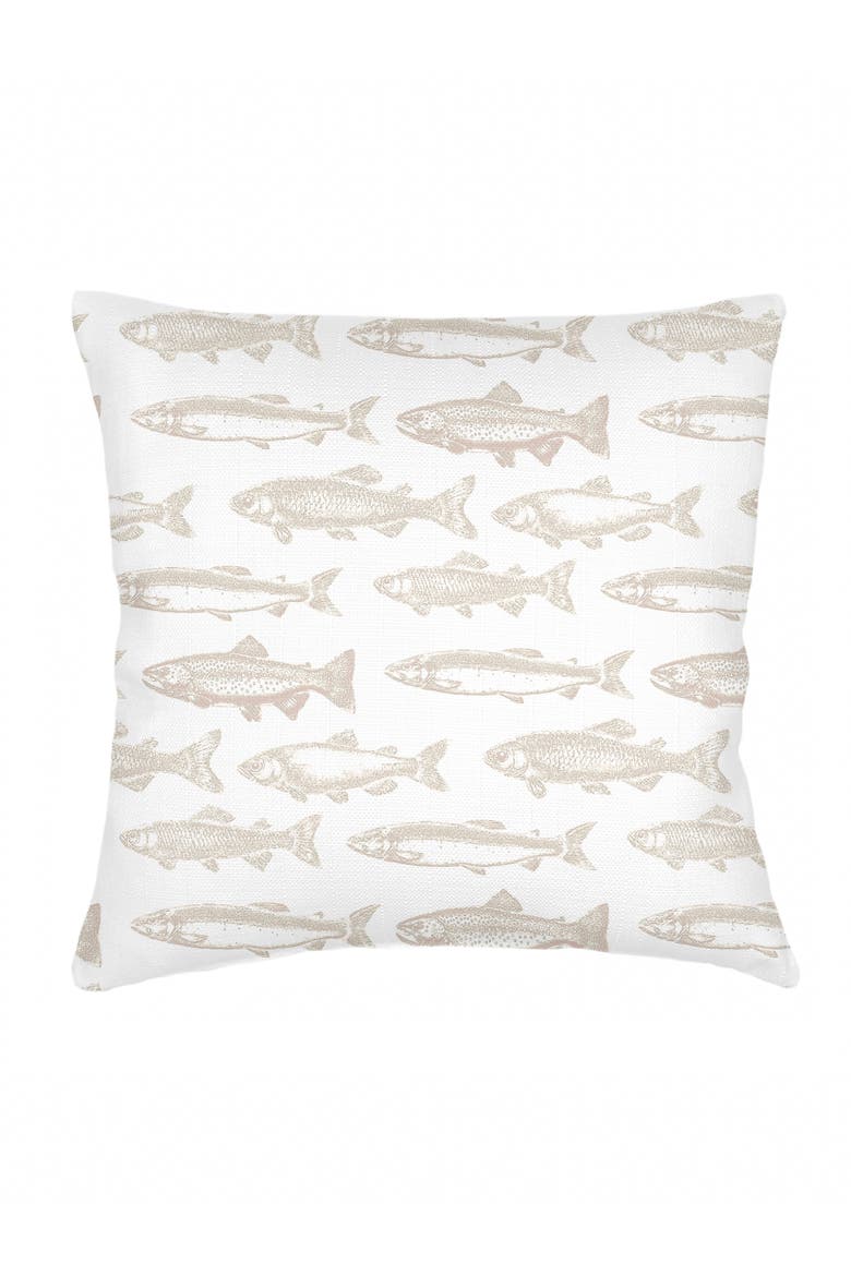 School of Fish Linen Pillow Cover Only, Main, color, Natural Beige