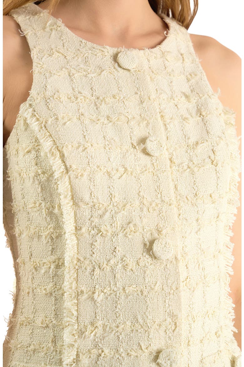 Fringe Tweed Minidress, Alternate, color, IVORY